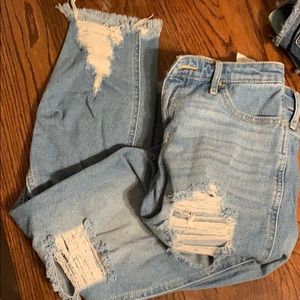 Hollister high rise straight super ripped jeans